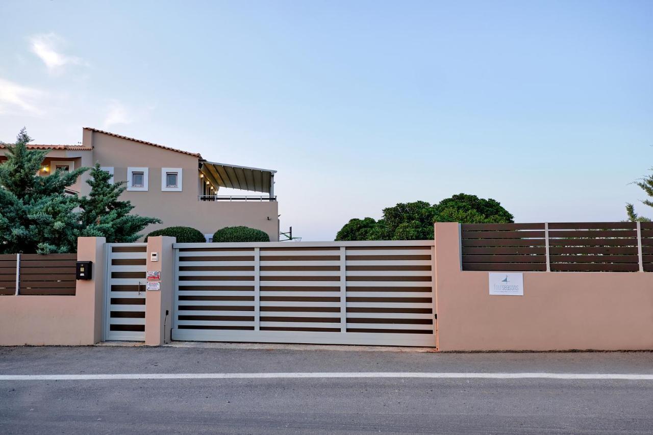 Four Seasons Private Villa - Seaview - Big Heated Pool - Gym - Sport Activities Gouves Buitenkant foto