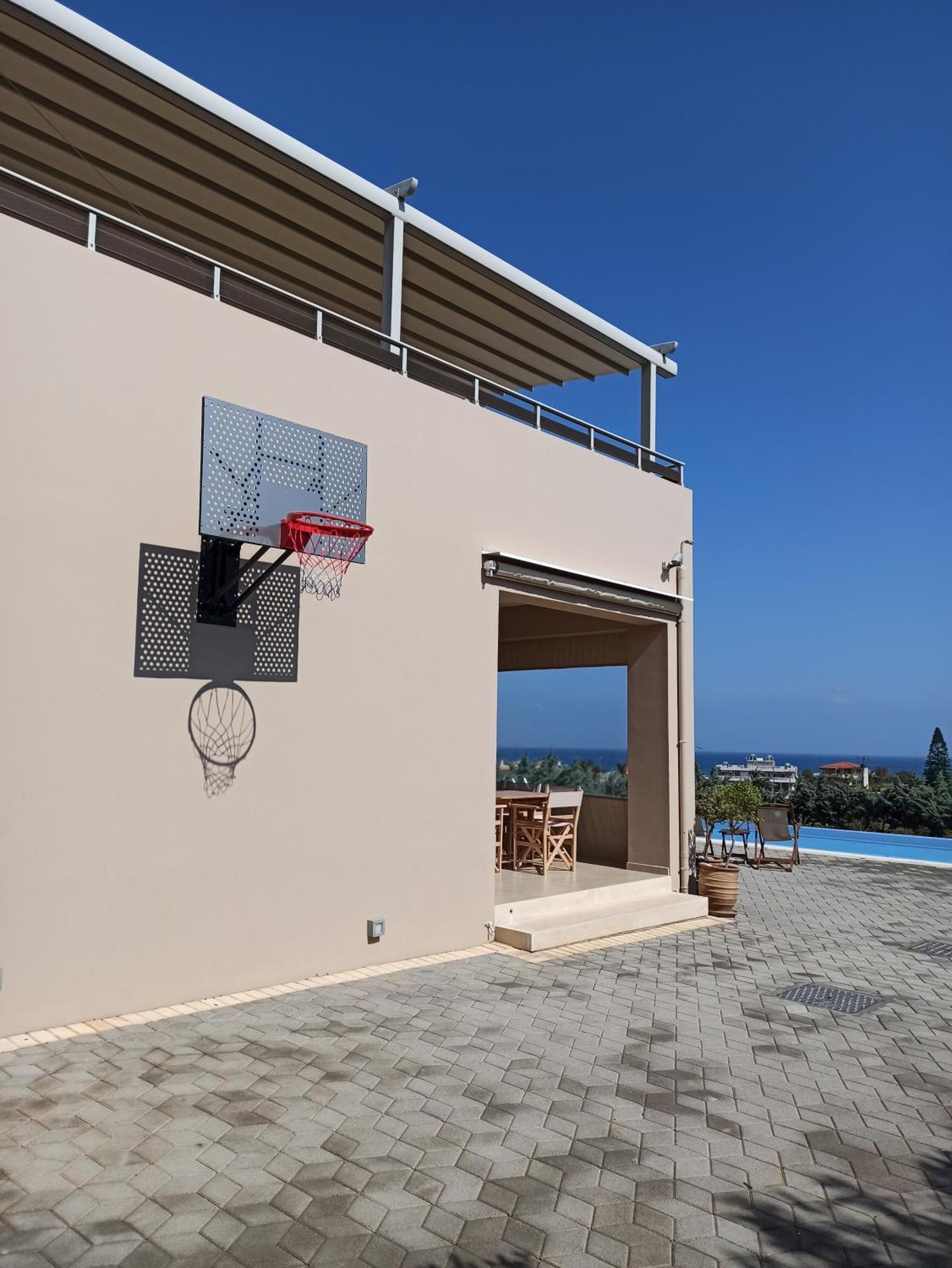 Four Seasons Private Villa - Seaview - Big Heated Pool - Gym - Sport Activities Gouves Buitenkant foto