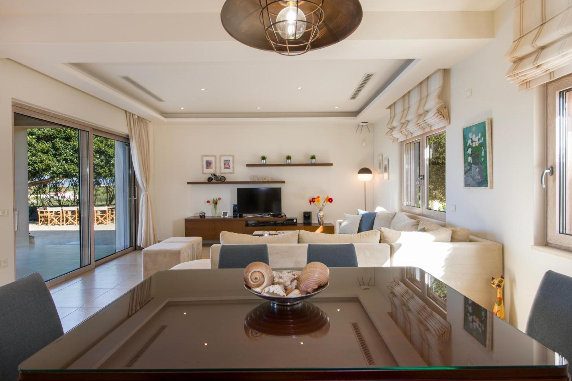 Four Seasons Private Villa - Seaview - Big Heated Pool - Gym - Sport Activities Gouves Buitenkant foto