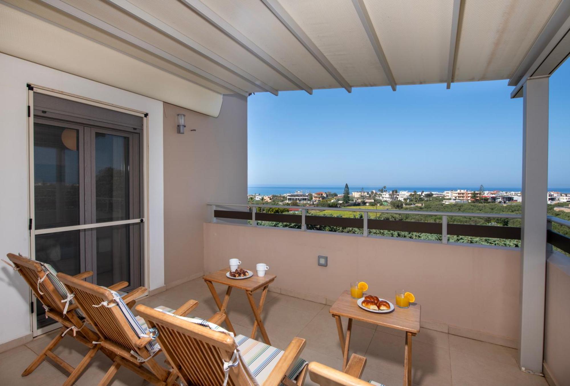 Four Seasons Private Villa - Seaview - Big Heated Pool - Gym - Sport Activities Gouves Buitenkant foto
