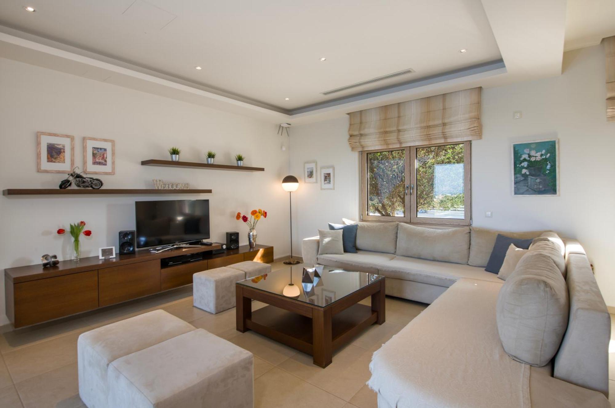 Four Seasons Private Villa - Seaview - Big Heated Pool - Gym - Sport Activities Gouves Buitenkant foto