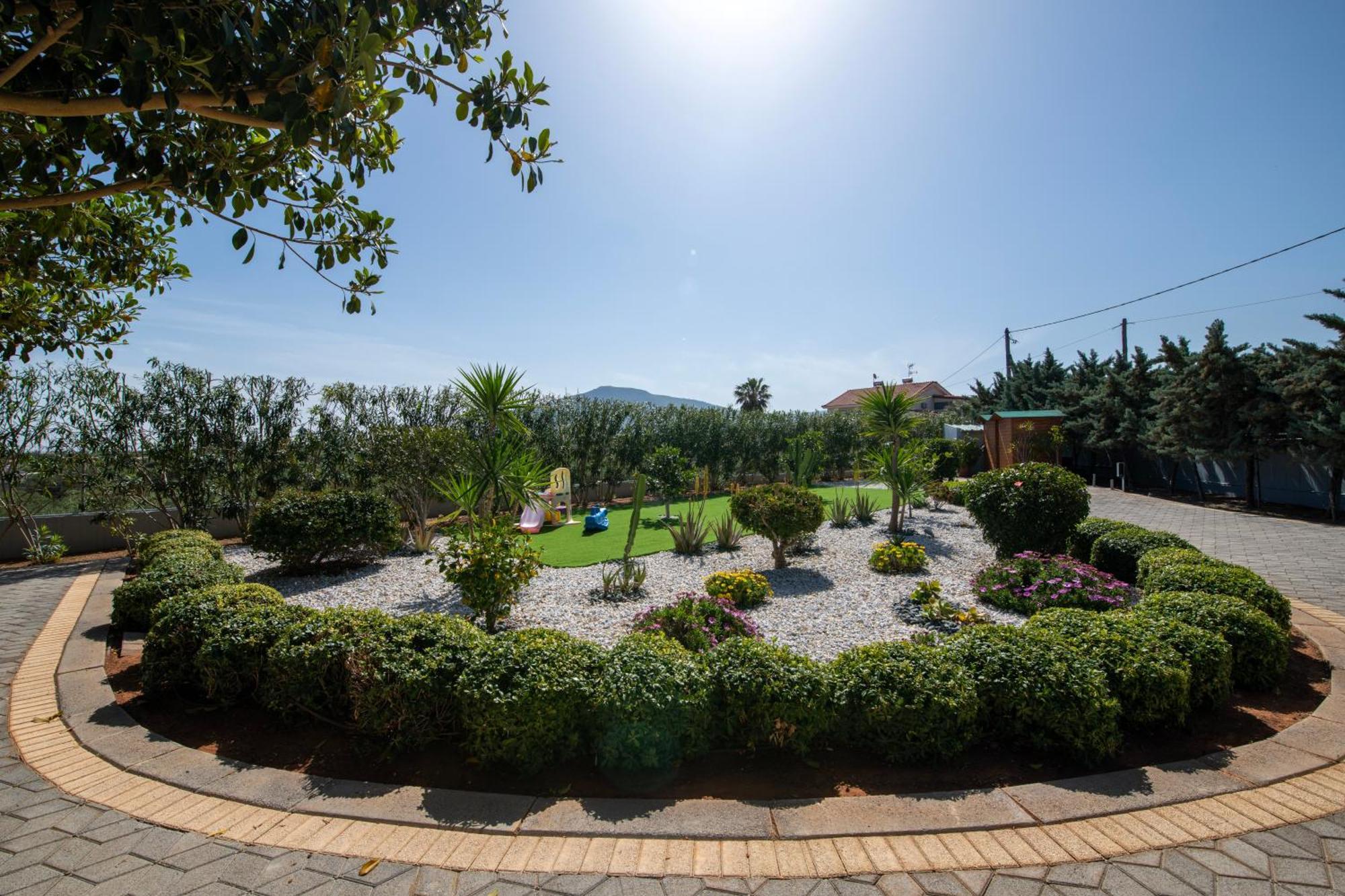 Four Seasons Private Villa - Seaview - Big Heated Pool - Gym - Sport Activities Gouves Buitenkant foto