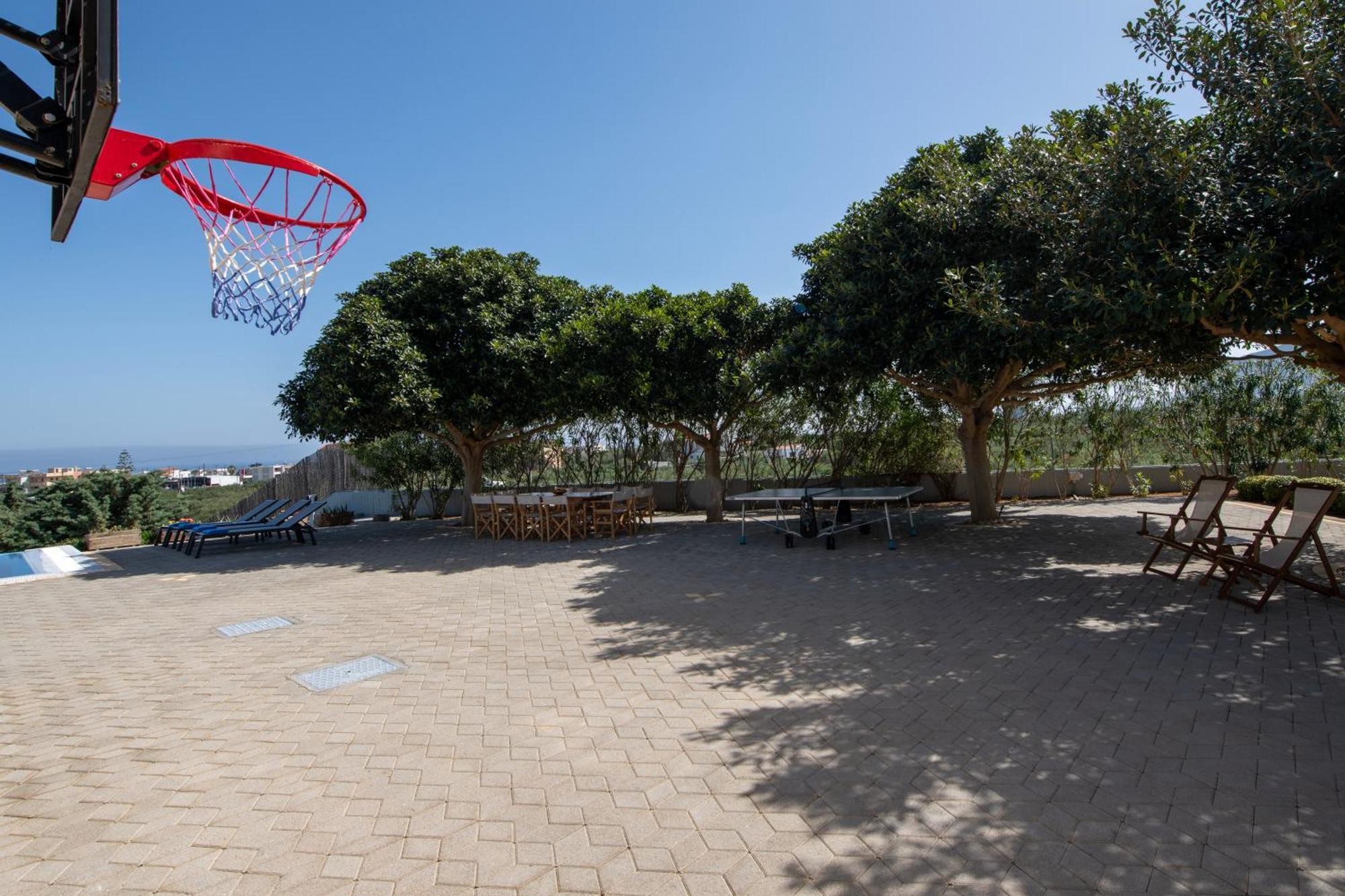 Four Seasons Private Villa - Seaview - Big Heated Pool - Gym - Sport Activities Gouves Buitenkant foto